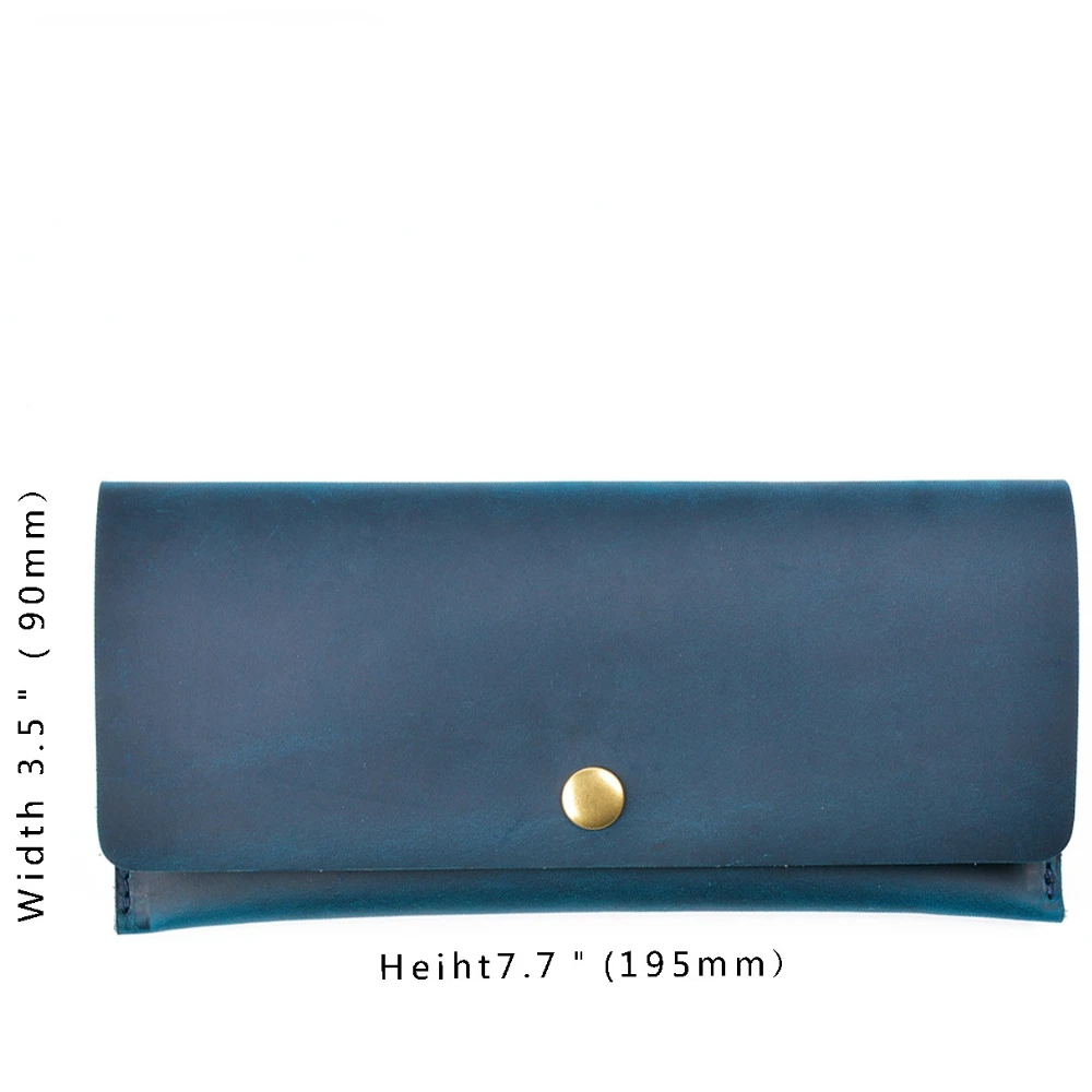 Handmade Retro Crazy Horse Cowhide Wallet Genuine Leather Men's Handheld Long Wallet