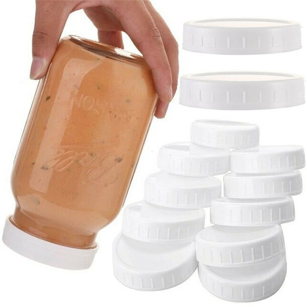 Canning Supplies Mason Jar Plastic Bottle Screw Cap Plastic Storage Supplies 10pcs