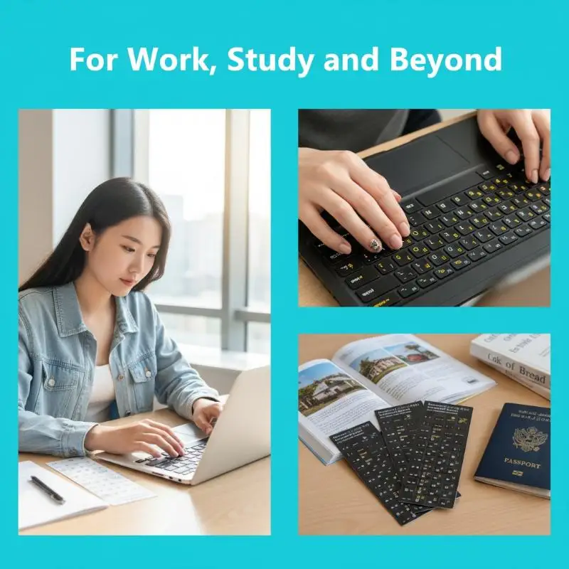 5Pcs 한국어 키보드 스티커 방수 PVC 키보드 데칼 노트북 데스크탑 PC 장식 범용 스티커