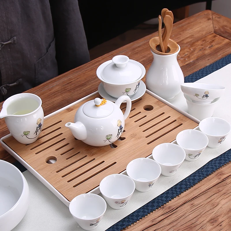 White Porcelain Kung Fu Teaset Spare Parts Household Ceramic Cover Bowl Personal Tea Brewer Tea Bowl Preparation