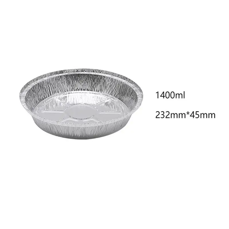 Disposable BBQ Tray Pie Pans 12/50 Pcs 9 Inch for Homemade Cakes Pies Tin Foil Bowls Aluminum Foil Round (Without Lid) 1400ML