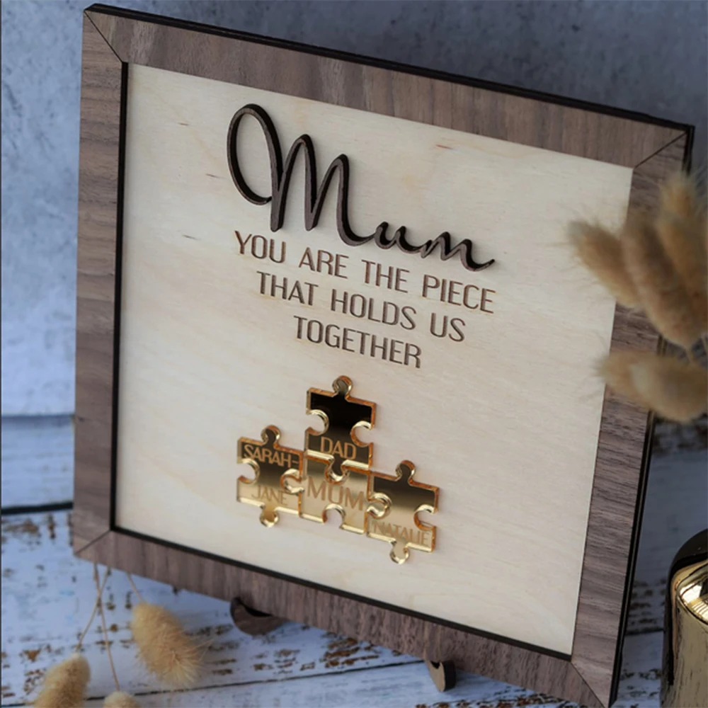 Custom Names Puzzle Wood Craft Personalized Mothers Day Gift Puzzle Gift free shipping 20pcs lot a4 love sublimation blank puzzle diy craft jigsaw puzzle for sublimation ink transfer
