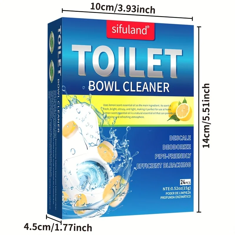 Effervescent Toilet Bowl Cleaner Lemon Flavored Effervescent Toilet Tablets Quickly Dissolves Pipes and Removes Odors and Stains for toilet cleaner, toilet cleaner tablets