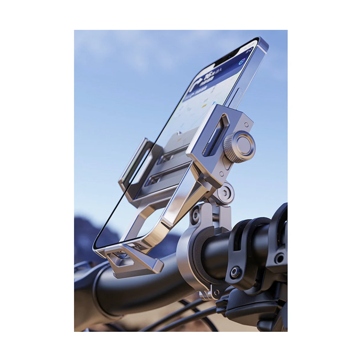 

Рама сотового телефона из алюминиевого сплава для езды на мотоцикле ударопрочный Универсальный кронштейн для навигации на велосипеде серебристый