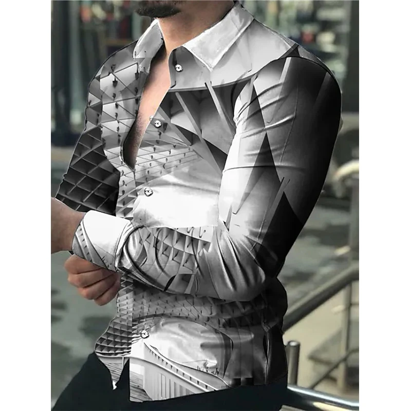 

Spring Vintage Shirts For Men Oversized Casual Shirt Grid Print Long Sleeve Button Tops Men's Clothing Designer Cardigan S-5XL