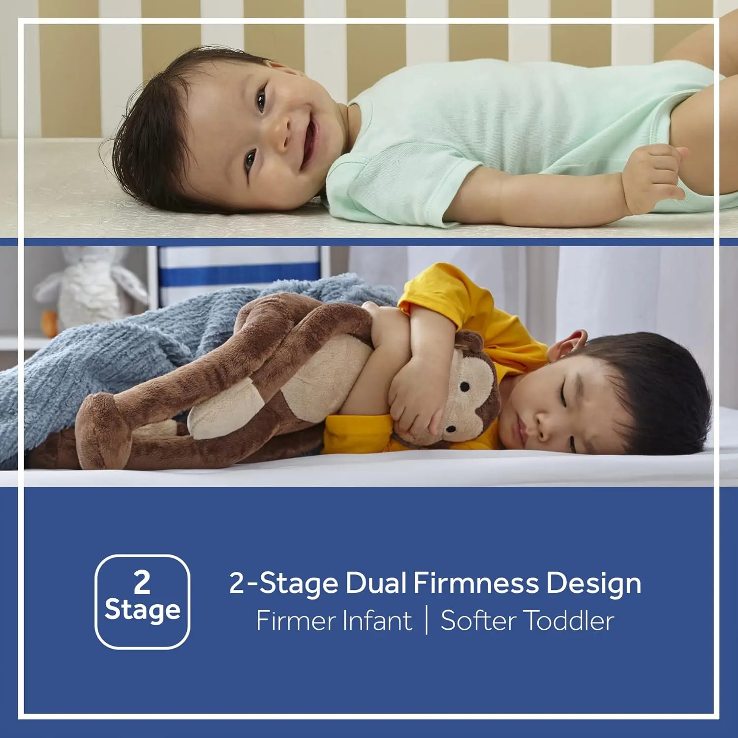 Sealy 2-Stage Dual Firm Antibacterial Foam Baby Crib Mattress & Toddler Bed Mattress, Hypoallergenic Waterproof Memory Foam Crib 6