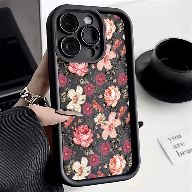 Cute Flower Pattern Silicone Soft Phone Case