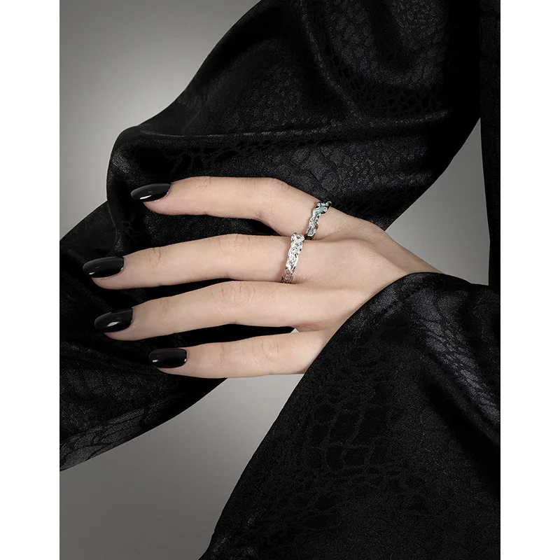 SHANICE Authentic S925 Sterling Silver Ring Geometric Adjustable Drop Glaze Ring Women's Fine Jewelry Dinner Party Gift Wholesal 4