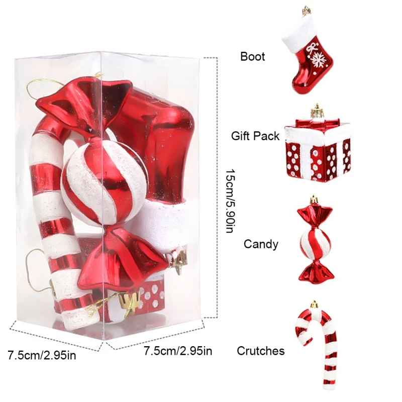

4PCS Christmas Hanging Candy Ball Lollipop Candy Cane Pendants Christmas Tree Ornaments Christmas Decor Home 2024