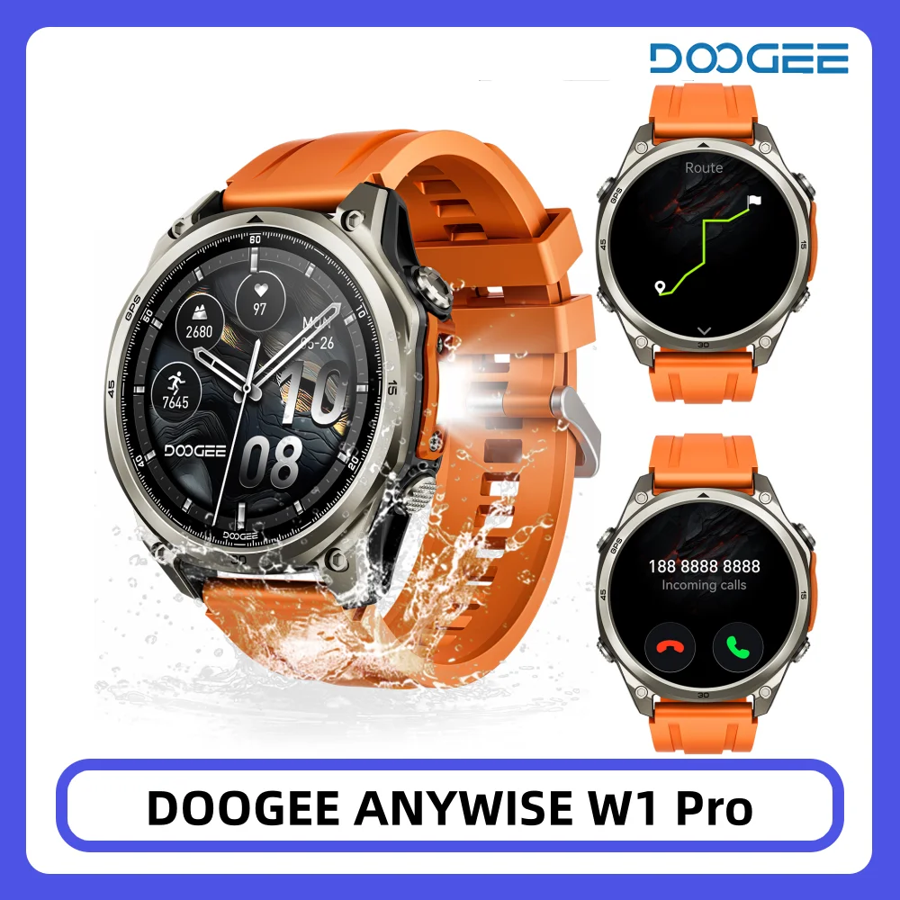 Смарт часовник DOOGEE ANYWISE W1 PRO 5ATM Офлайн карти Геомагнитен сензор