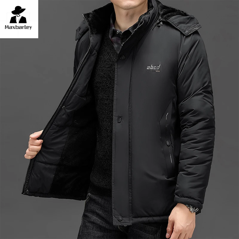 2023 New Men's Parka Coat -30 ℃ Winter Luxury Jacket Detachable Hat Cold-proof Coat Men's Thick Lamb Wool Warm Snow Floor Wear
