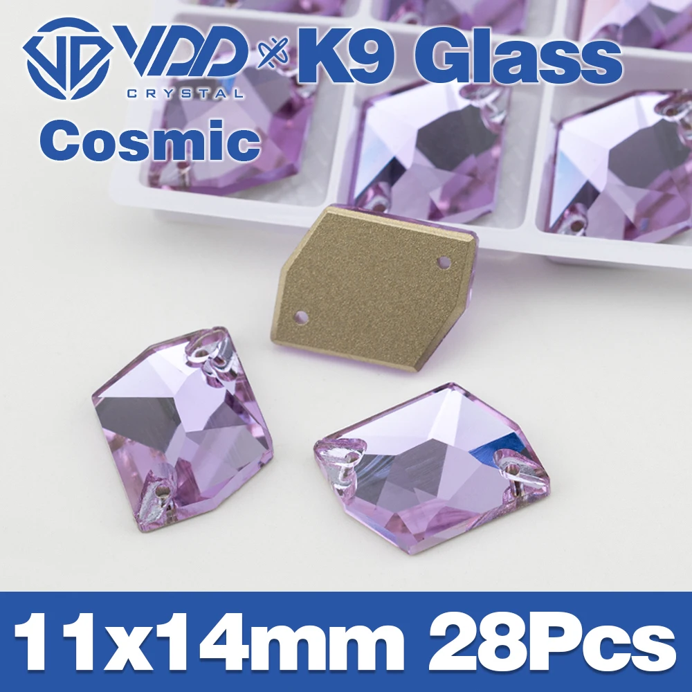 VDD S122 Violette Chamfer-Strasssteine aus hochwertigem K9-Glas zum Aufnähen, Kristall-Flachsteine zum Basteln, für Kleidung, Hochzeitskleider – Detail 7