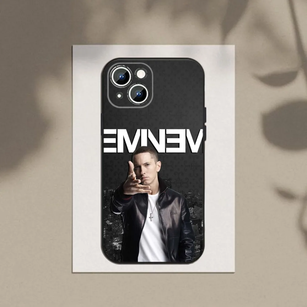 thumbnail image 1 of Singer E-Eminem funda de teléfono para Apple iPhone 15,14,13,12,11,XS,XR,X,8,7,Pro,Max,Plus,mini funda negra de silicona, 1 of 5