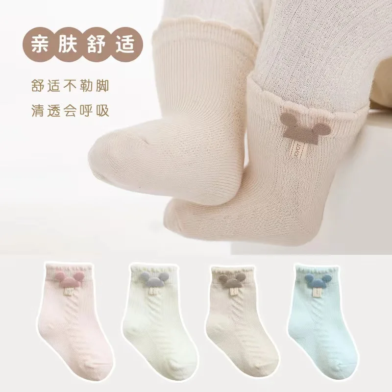 

Baby socks, spring and autumn, cute Mickey baby cotton socks, newborn boneless socks, boys and girls, mid-calf socks wholesale