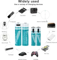 1.5V Constant Voltage USB C Rechargeable AA AAA Lithium Battery, 2200mAh AA 600mAh AAA Combo Pack, Fast Charging 1200 Cycle Life 3