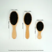 Natural Bamboo Comb Boar Bristle Hair Brush Portable Wooden Air Cushion Comb Scalp Detangler Haircomb Salon Styling Hair Tools 6