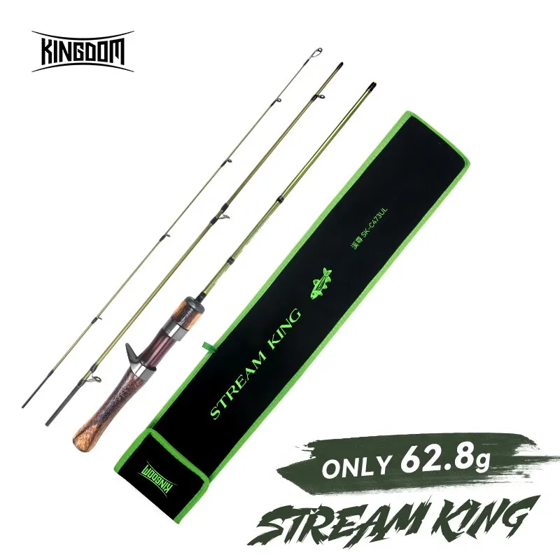 Canne voyage carbone ultralégère KINGDOM 3 sections action MF pour truite et brochet en UL/L