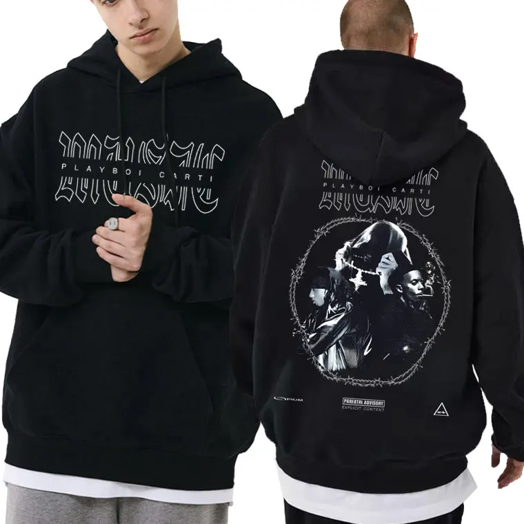 

Rapper Playboi Carti Men's Hip Hop Vintage Oversized Sweatshirt Antagonist Opium Graphic Hoodie I Am Music A Great Chaos Hoodies