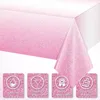 1Pc Pink Plastic Tablecloth For Parties Gradient Pastel Pink Disposable Tablecloth For Rectangular Tables Light Pink Sprin 2