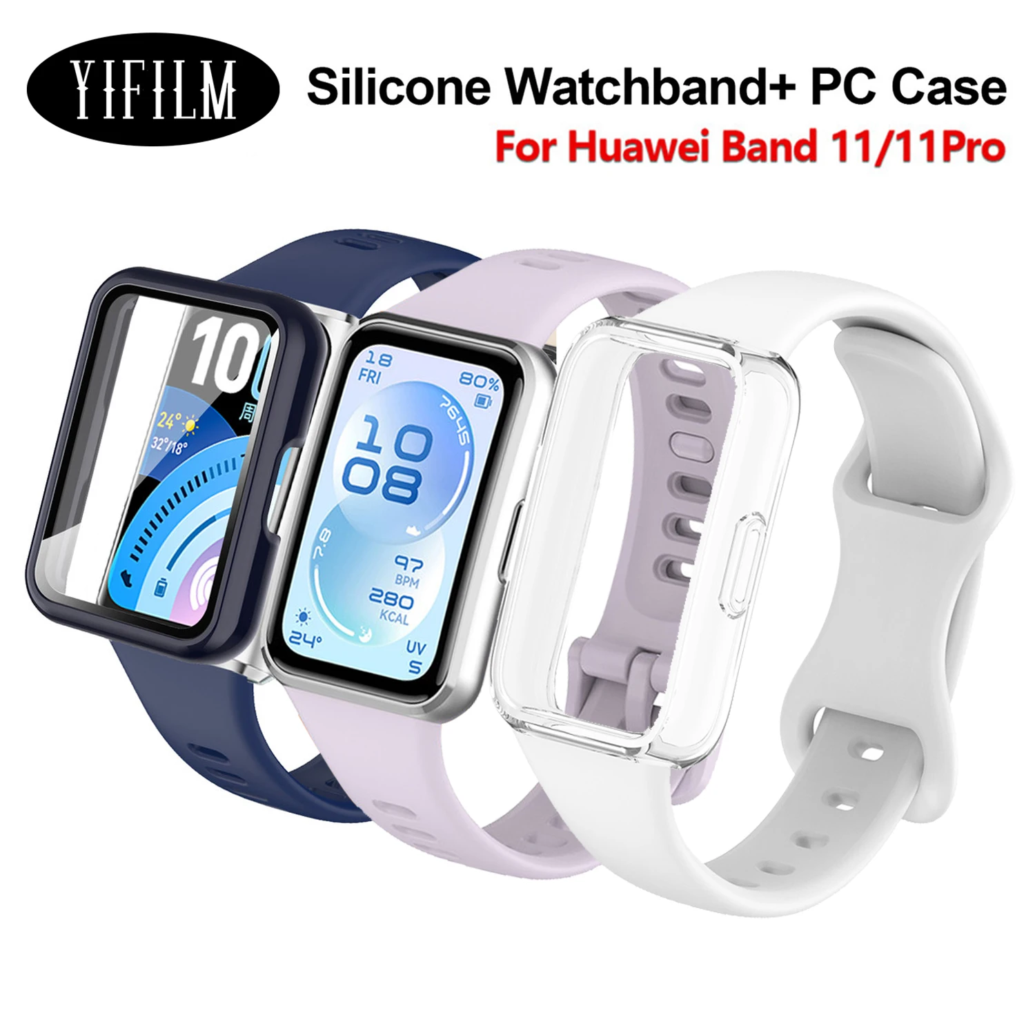 Silicone Watchband with TPU Protective Case - Durable & Versatile Replacement Wristband Accessory