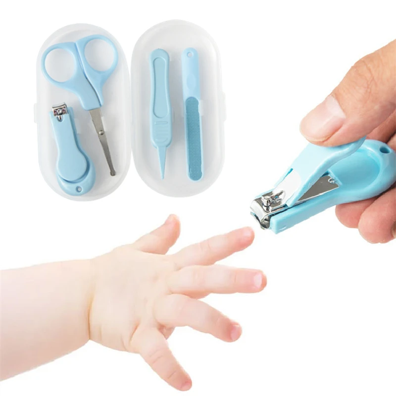 4 Pcs Small Baby Care Anti-clamping Nail Clipper Set Stainless Steel Trimmer
