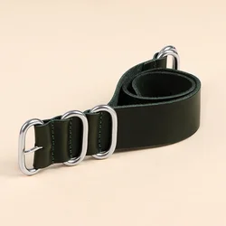 Vintage Leather Soft Watch Strap - Sport Cowhide Wristband Accessories - 22mm (Green)