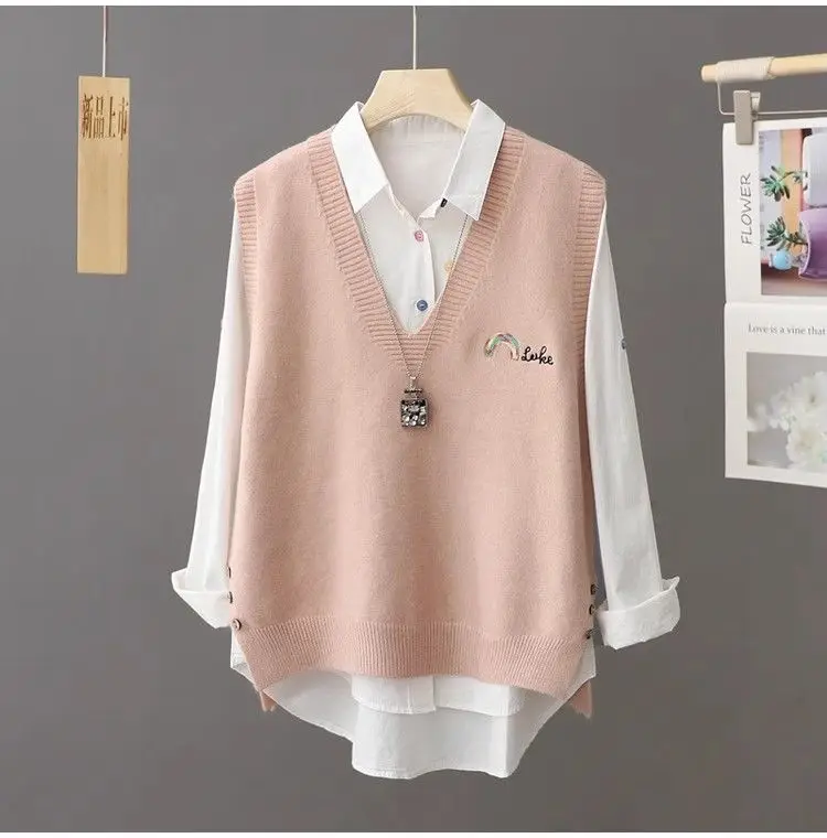 2025 herbst Stapeln Neue Lose Retro Gestrickte Pullover Weste frauen Weste Koreanischen Stil Ärmelloses Top – Detail 7