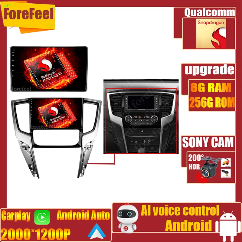 

Автомобильный радиоприемник Qualcomm GPS Android 12 для Mitsubishi L200 5 2018-2021, видеоплеер, мультимедийная электроника, QLED-навигация, Wi-Fi, BT