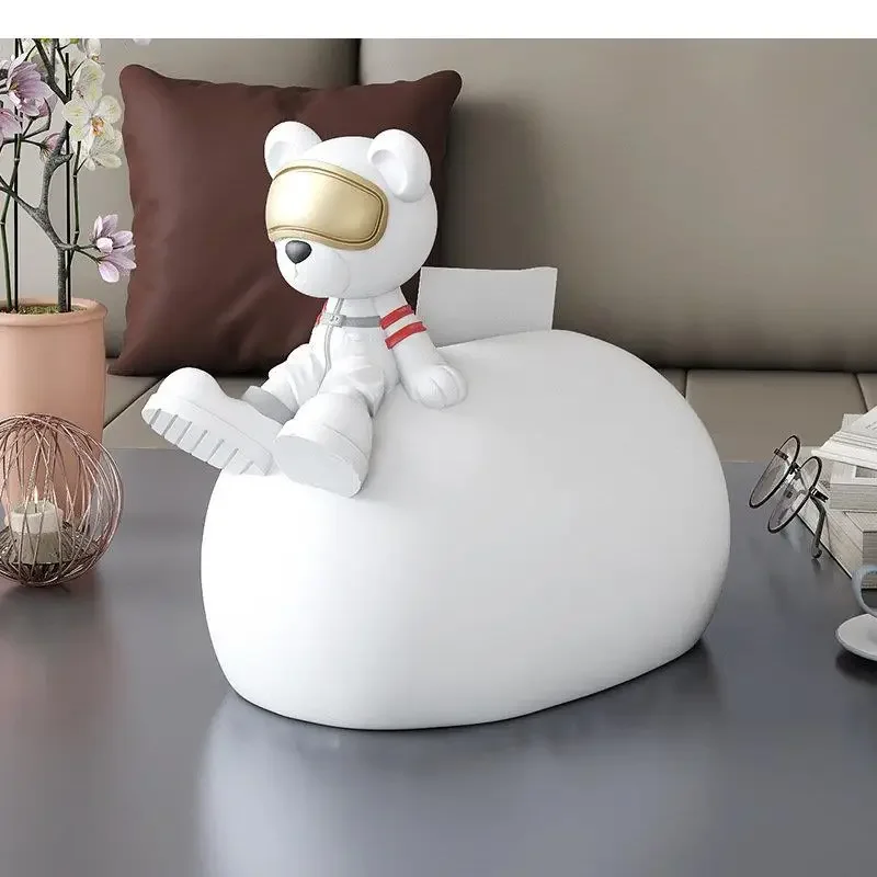 

Storage Ornament Resin Holders Towel Box Holder Astronaut Paper Tissue Napkin Boxes