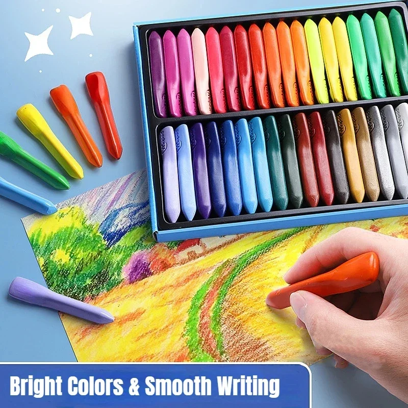 12/18/24 Colors Triangular Crayon Set Colorful Crayons Dual-head Pastel Washable and Erasable Crayon Durable Graffiti Oil Stick - 3