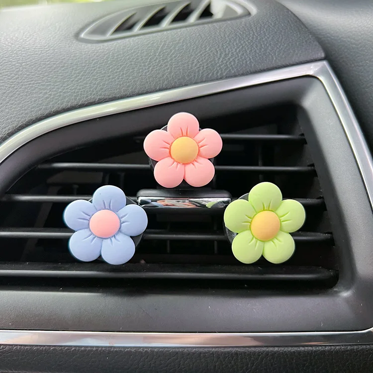 6 Pcs Cute Flower Car Air Fresheners Vent Clips Interior Decor