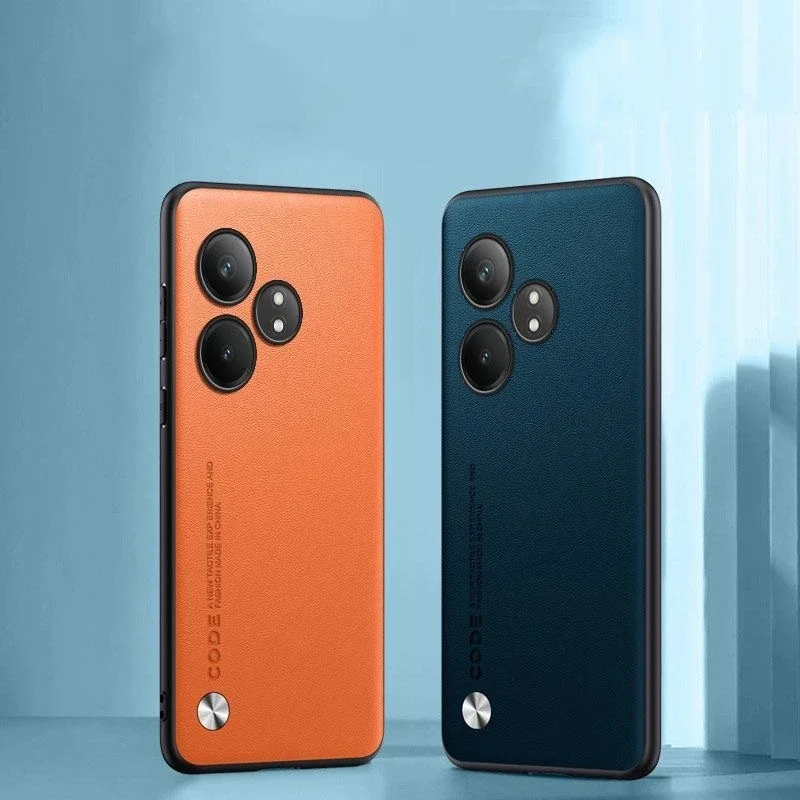 Elegant Leather Shockproof Phone Case with Camera Protection and Matte Silicone Back