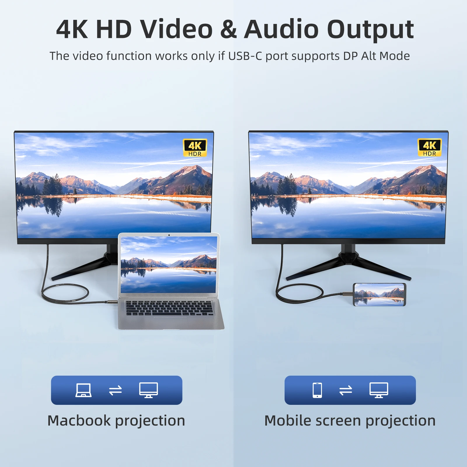 High-Speed USB-C to USB-C Cable, 0.5M to 3M, 100W PD, 4K Video Support