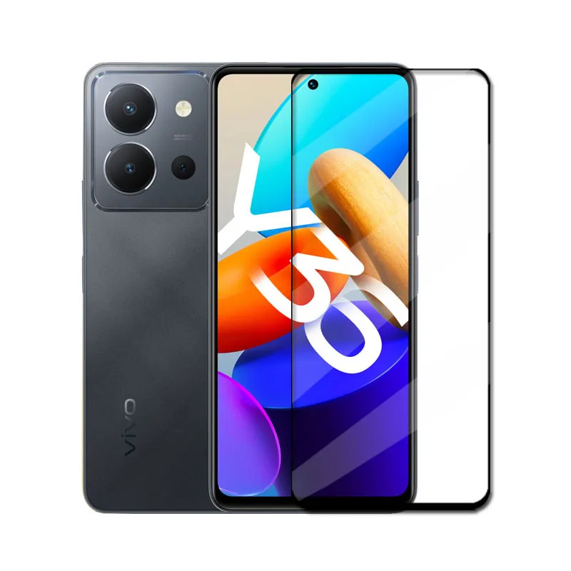Pelindung layar Vivo Y36 5G, lem penuh 3D kaca Tempered untuk Vivo - Main Image