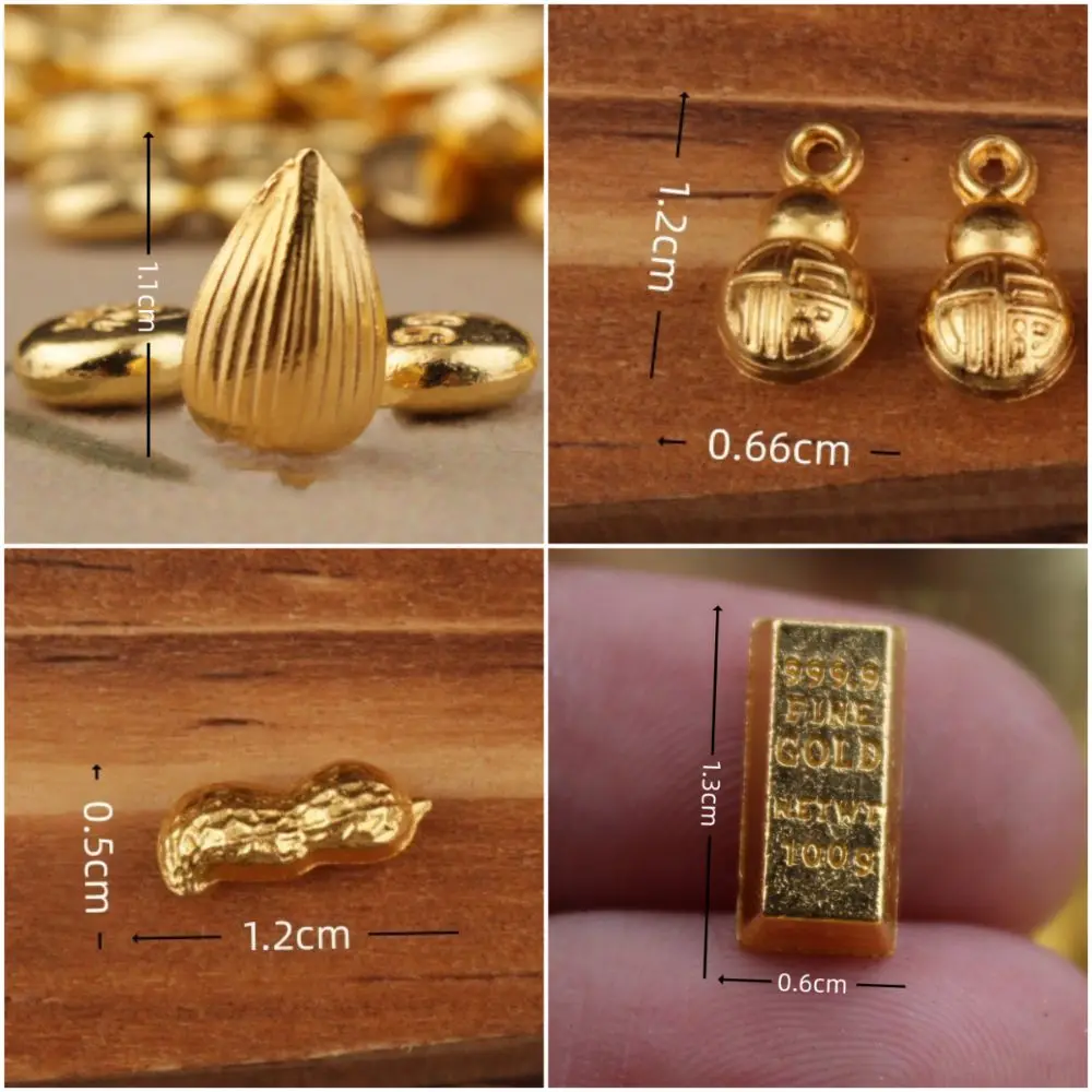 100PCS Gold Mini Gold Dollars Attract Wealth Photo Props Miniature Gold Ingots Luck Charms Gold Melon Seeds