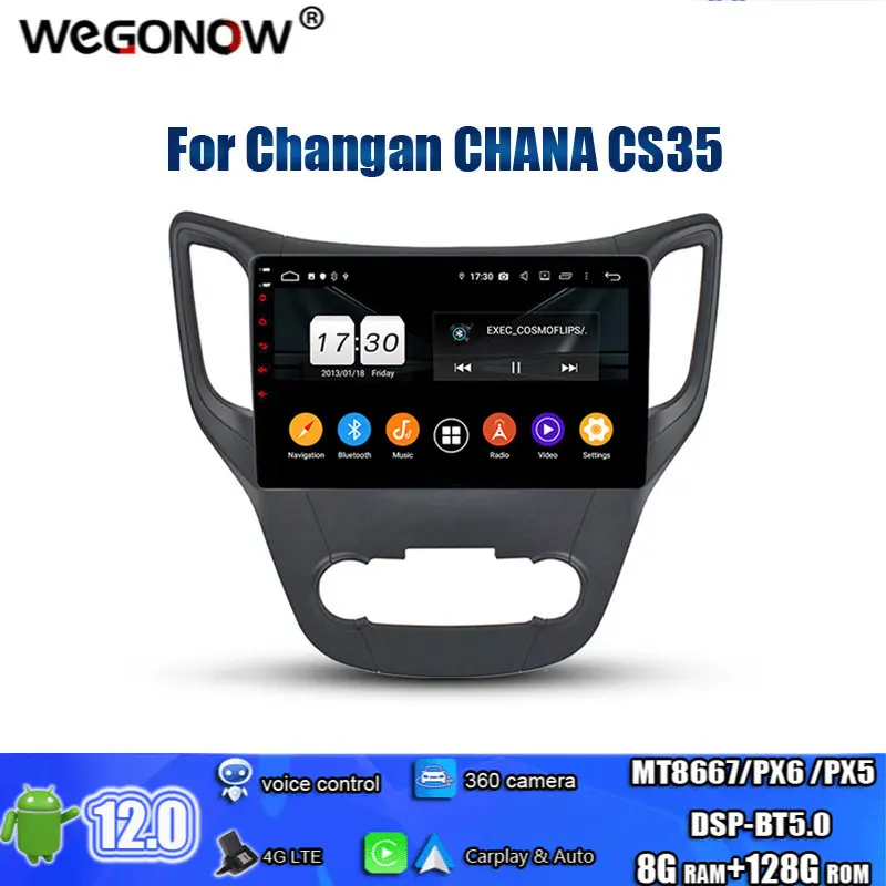 

PX6 DSP IPS 8 Core Android 12.0 8GB 128GB Car DVD Player GPS map CD RDS Radio wifi 4G LTE Bluetooth 5.0 For Changan CHANA CS35