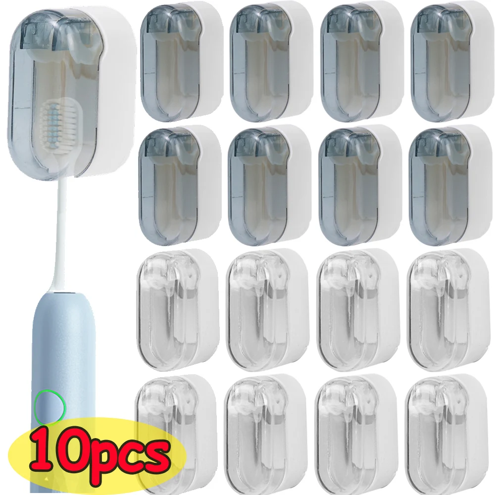 Punch-free Toothbrush Holder Wall-Mounted Dustproof Toothbrushes Boxes Household Bathroom Travel Portable Organizer Accessories