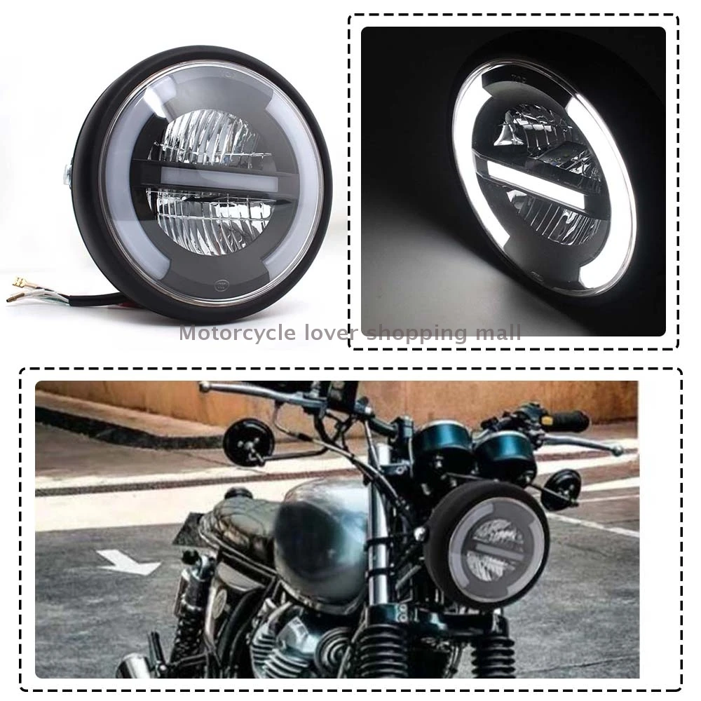 Moto 7 Pollici Led Faro Universale 7 "Testa Tonda Luce Per Harley Bmw Yamha Honda Cb400 Cafe Racer Faros Led Para Moto