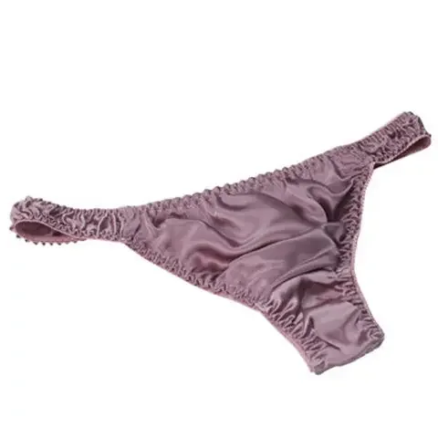 Free shipping silk thong 100% silk women's low waisted sexy breathable T-shirts as a Valentine's Day gift