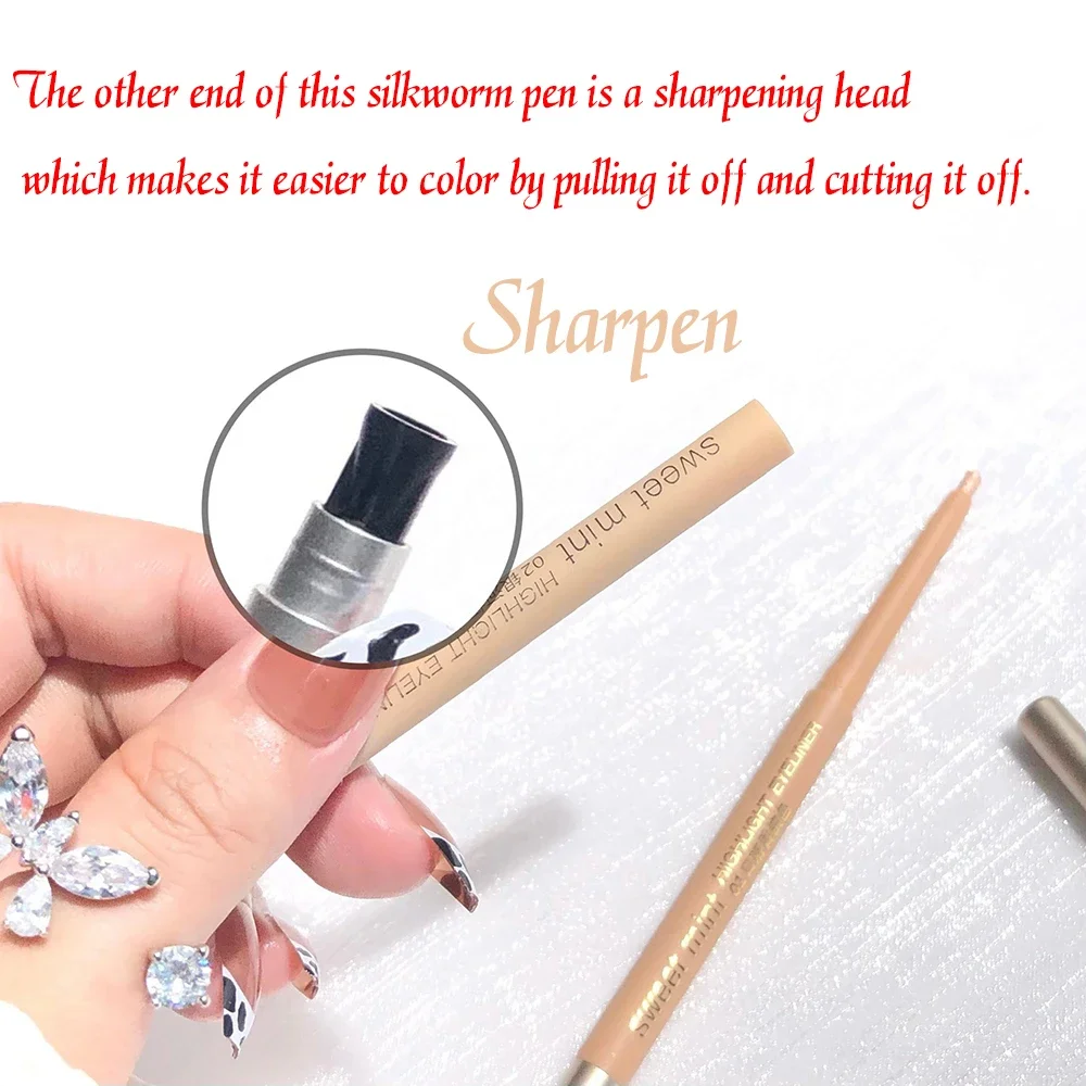 Glitter Eyeshadow Pen Pearlescent Matte Diamond Eyeliner Pen Waterproof Highlight Brighten Silkworm Makeup Pencil Shiny Eyelids Eyeshadow Pen Eyeliner Pencil Eyeshadow Pencil Makeup Pen