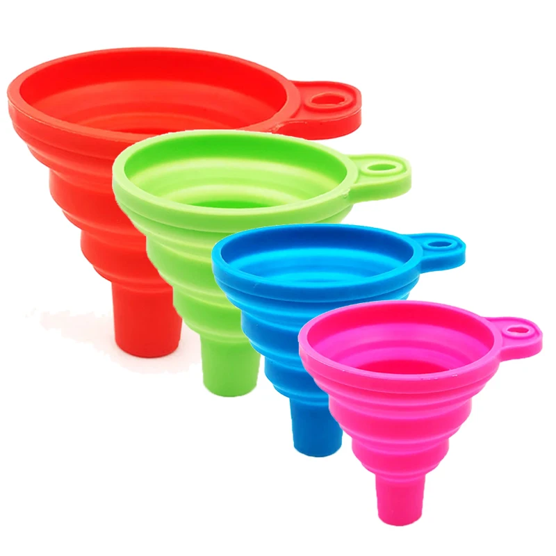 Car Engine Funnel Universal Silicone Liquid Funnel Washer Fluid Change Foldable Portable Auto Engine Oil Petrol Change car engine funnel