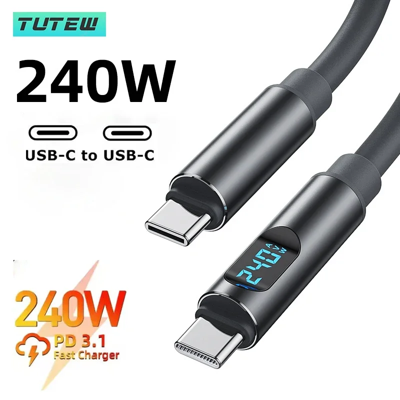 รูปสินค้า สายชาร์จ Type-C 240W พร้อมจอพลังงาน สำหรับ iPhone 15/16/17 Samsung Huawei