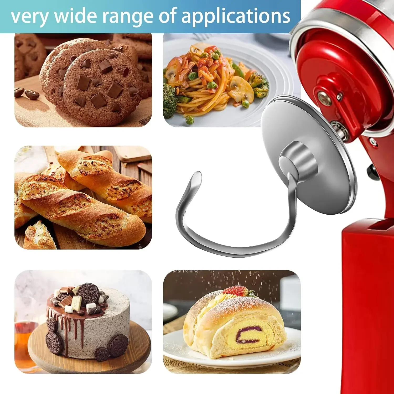 Stainless Steel Dough Hook Suitable for Kitchenaid 4.5-5QT Tilt-Head Stand Mixers Attachments Accessories Replacement Polished dough mixer mixer accessories