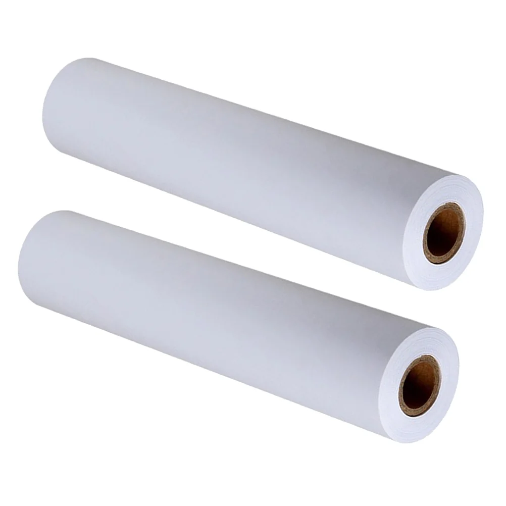 2 Drawing Paper Roll Kids Sketching Paper Painting Paper Roll Craft Paper Roll Wrapping Paper for DIY Home School 45m ( White )