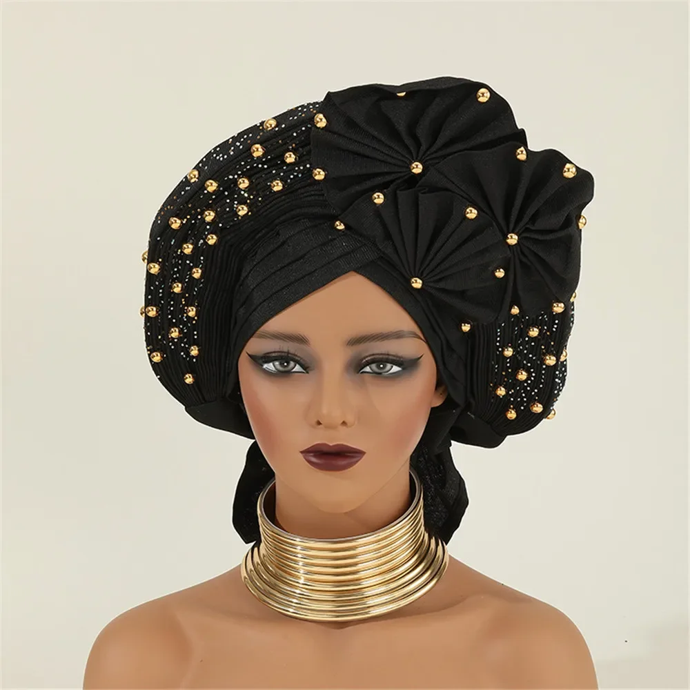 

Африканский женский тюрбан, кепка, Нигерия, свадьба, автоаксессуары, головной убор, женские головные повязки, преувеличенный уже изготовленный головной убор с автогелем