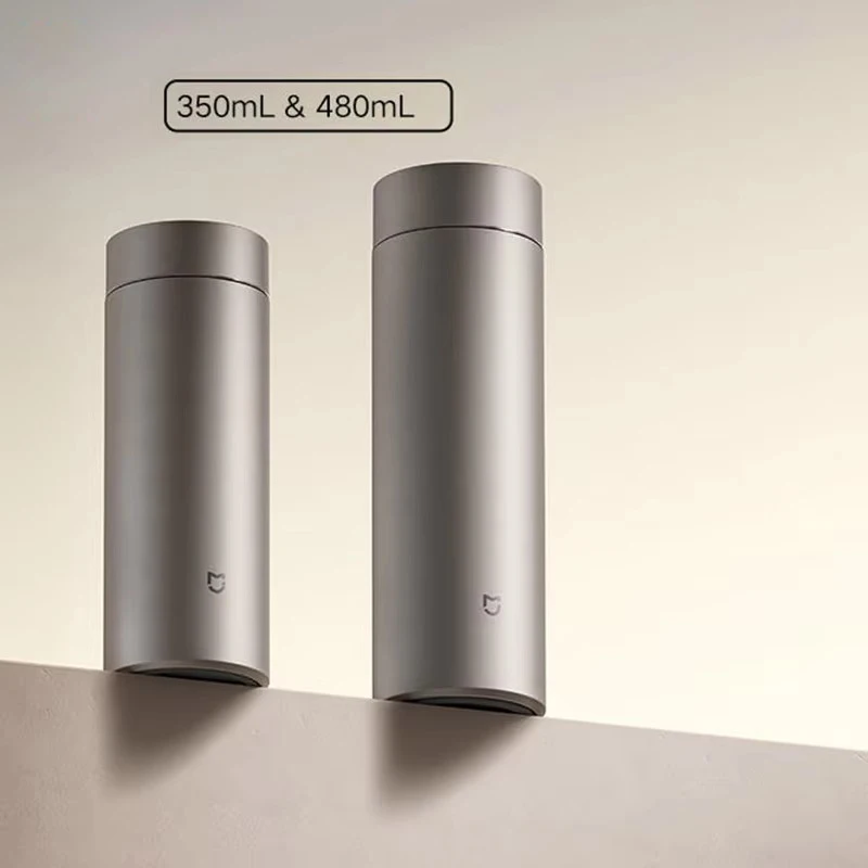 오리지널 미지아 순수 티타늄 보온병 티 2 350ML/ 티2 480ml TA1 휴대용 진공컵 6시간 보온 무해 건강 음료
