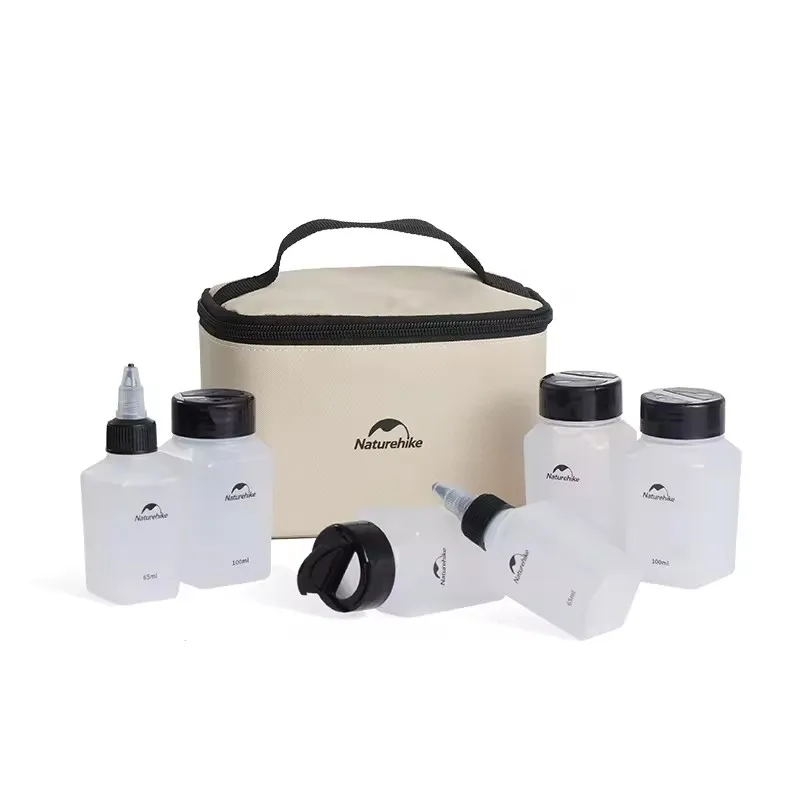 Naturehike Camping Accessories Portable Outdoor BBQ Picnic Seasoning Container Spice Storage Jars Bottles Set with Storage Bag