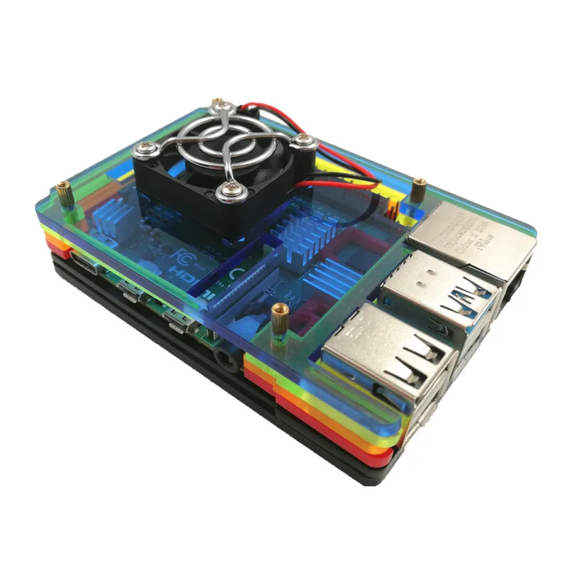 

Raspberry Pi 4 Чехол, акриловый чехол Корпус для Raspberry Pi 4 Moddel B Поддержка установить 3,5-дюймовый Дисплей