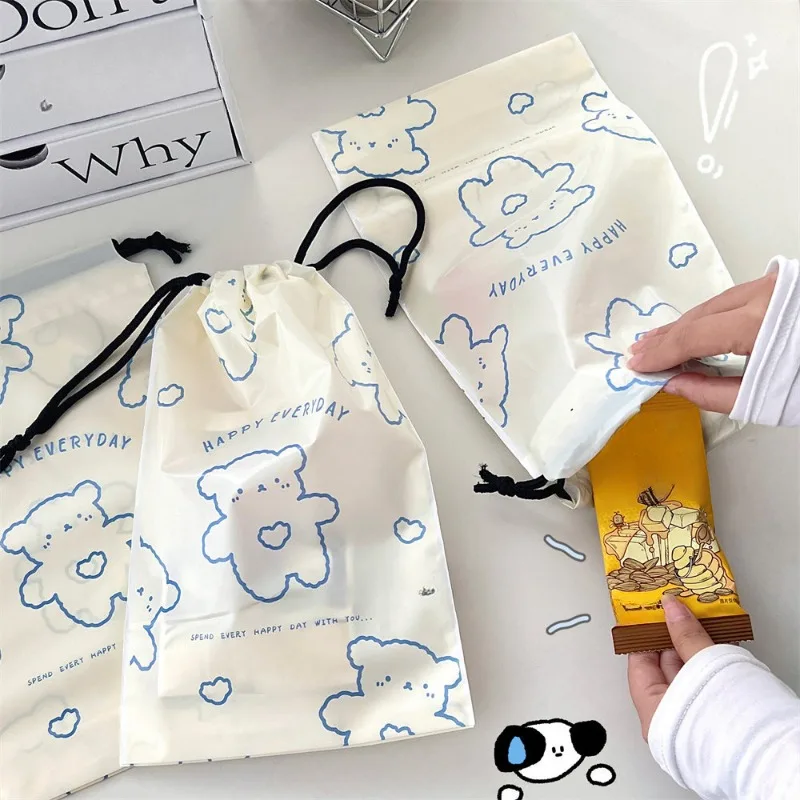 2PCS Cartoon Bear Drawstring Clothing Bag Foldable Underwear Towel Shoe Storage Travel Vacation Cosmetic Medicine Storage Box 3