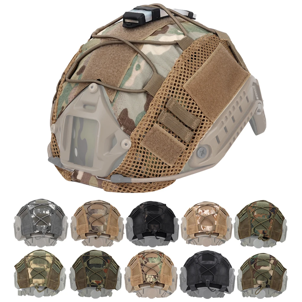 

Tactical Helmet Cover for Fast MH PJ BJ OPS-Core Helmet Airsoft Paintball Army Military Helmet Cover Multicam with Elastic Cord